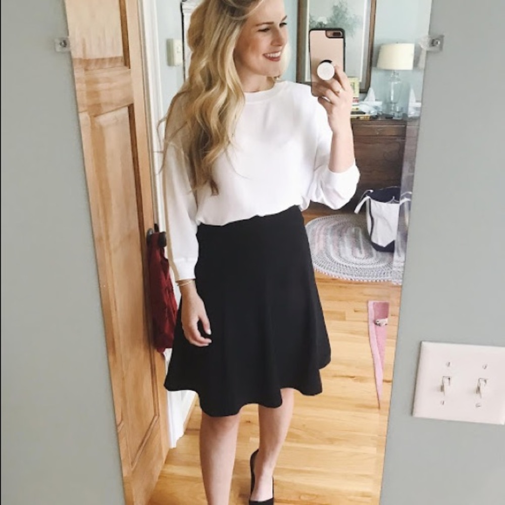 Cece Black Mid-Length Skirt